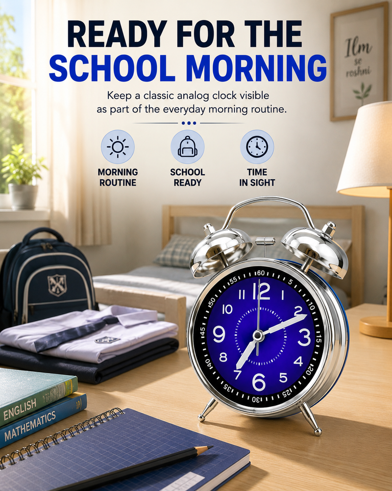 Bedside Alarm Clock – Practical Wake-Up Clock for Bedroom, Study & Daily Routines
