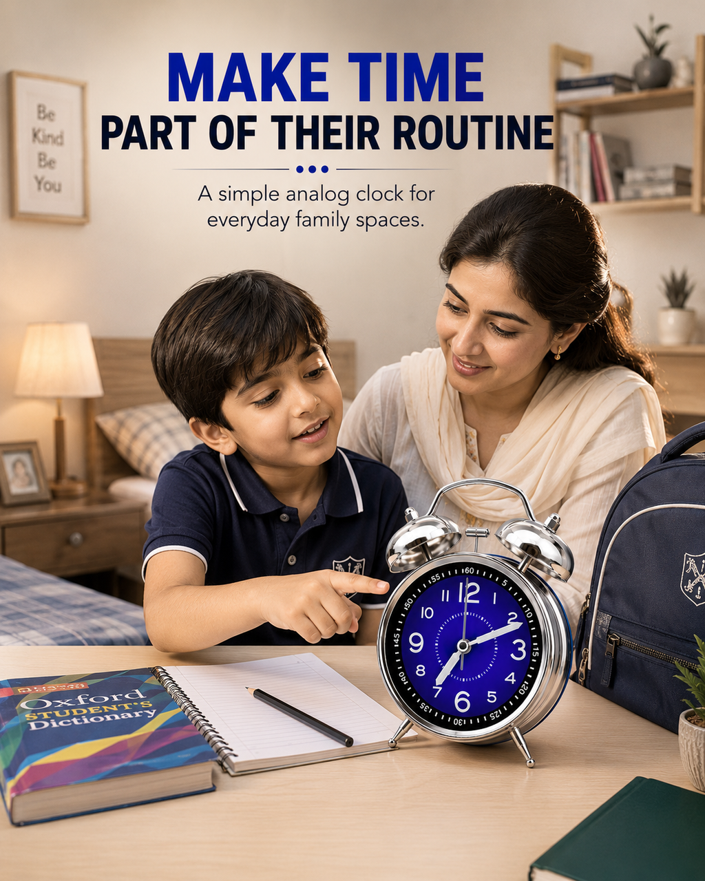 Bedside Alarm Clock – Practical Wake-Up Clock for Bedroom, Study & Daily Routines