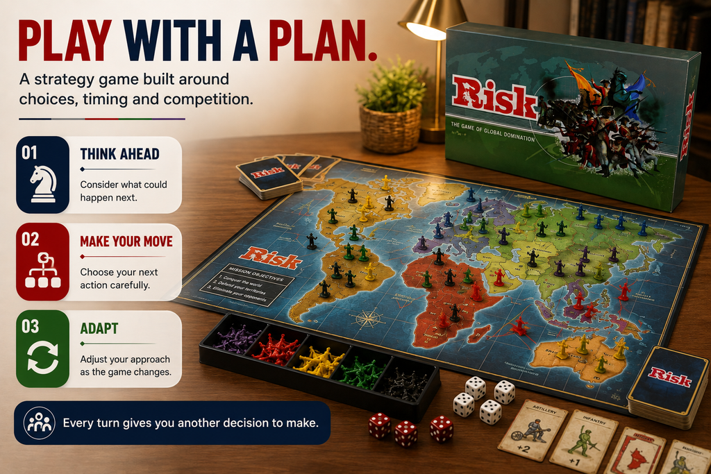 RISK BOARD GAME – Classic Strategy & World Conquest Game for Kids, Teens & Adults | Multiplayer Family Game Night