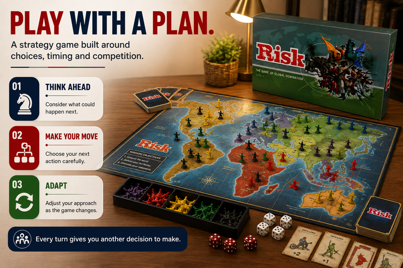 RISK BOARD GAME – Classic Strategy & World Conquest Game for Kids, Teens & Adults | Multiplayer Family Game Night