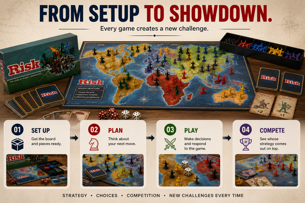 RISK BOARD GAME – Classic Strategy & World Conquest Game for Kids, Teens & Adults | Multiplayer Family Game Night