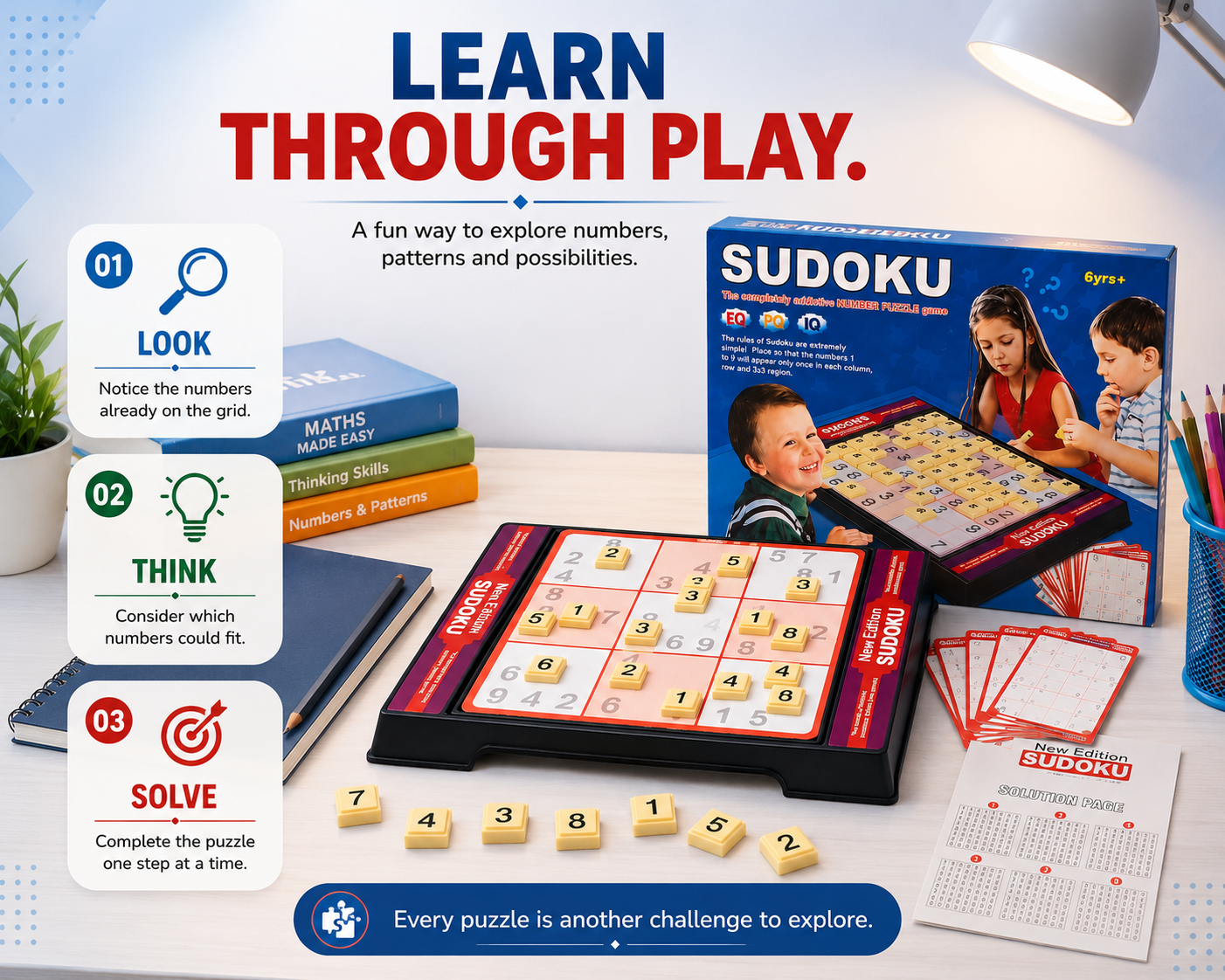 SUDOKU BOARD GAME FOR KIDS 6+ – Hands-On Number Puzzle