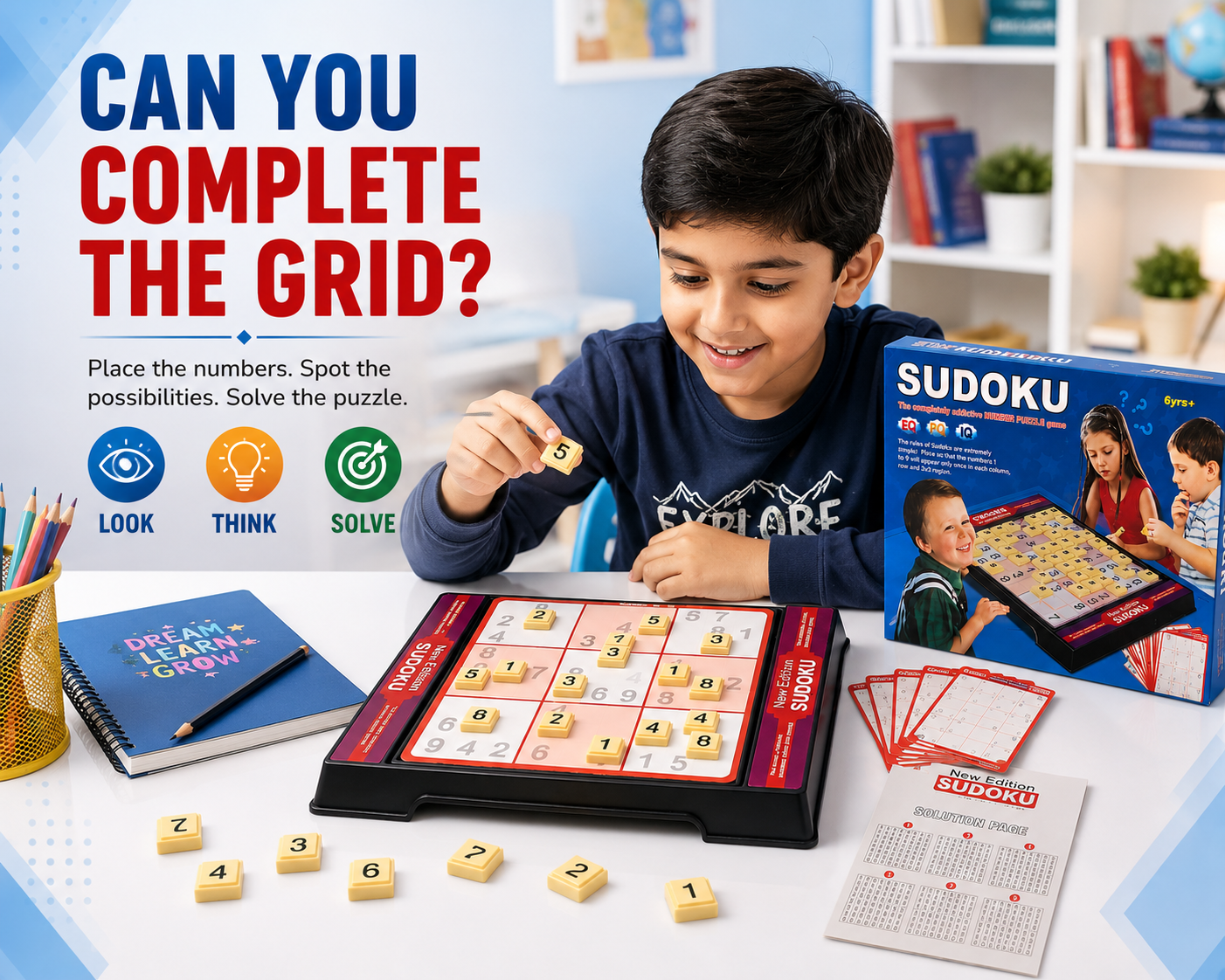 SUDOKU BOARD GAME FOR KIDS 6+ – Hands-On Number Puzzle
