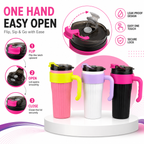 Flip-Top Water Bottle with Handle – Stylish Reusable Drinking Bottle with Secure Lid for School, Office, Travel, Gym & Everyday Hydration