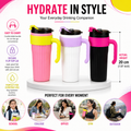 Flip-Top Water Bottle with Handle – Stylish Reusable Drinking Bottle with Secure Lid for School, Office, Travel, Gym & Everyday Hydration