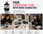 Cute Bear Kids Cup with Lid & Character Topper | Fun Drinking Cup