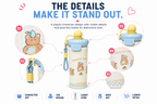 Cute Sleeping Bear Water Bottle for Kids – Fun Design with Carry Cord