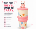 Cute Bear Kids Cup with Lid & Character Topper | Fun Drinking Cup