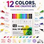 Dual tip brush marker 12 colour