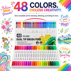 dual tip brush marker 48 colour