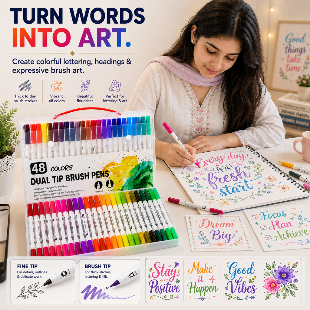 dual tip brush marker 48 colour