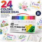 dual tip brush marker 24 colour
