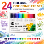 dual tip brush marker 24 colour