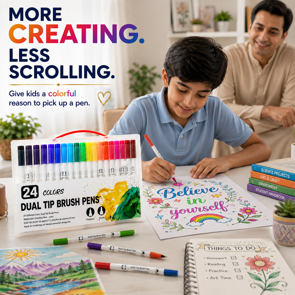dual tip brush marker 24 colour