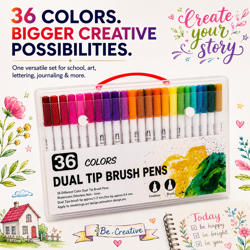 dual tip brush marker 36 marker