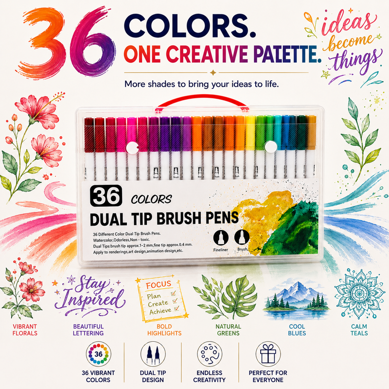 dual tip brush marker 36 marker