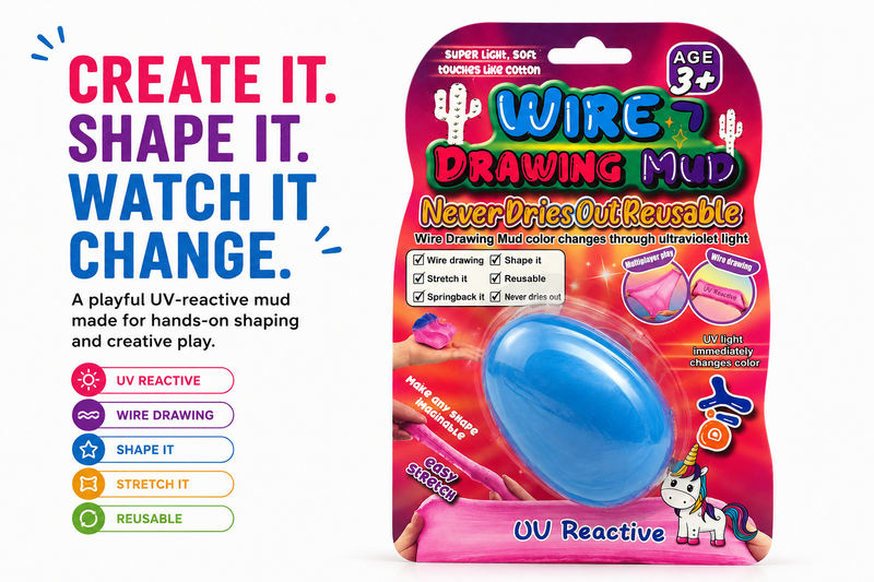 Wire Drawing Mud for Kids – Stretch, Shape, Draw & Create | Reusable Sensory Play Toy