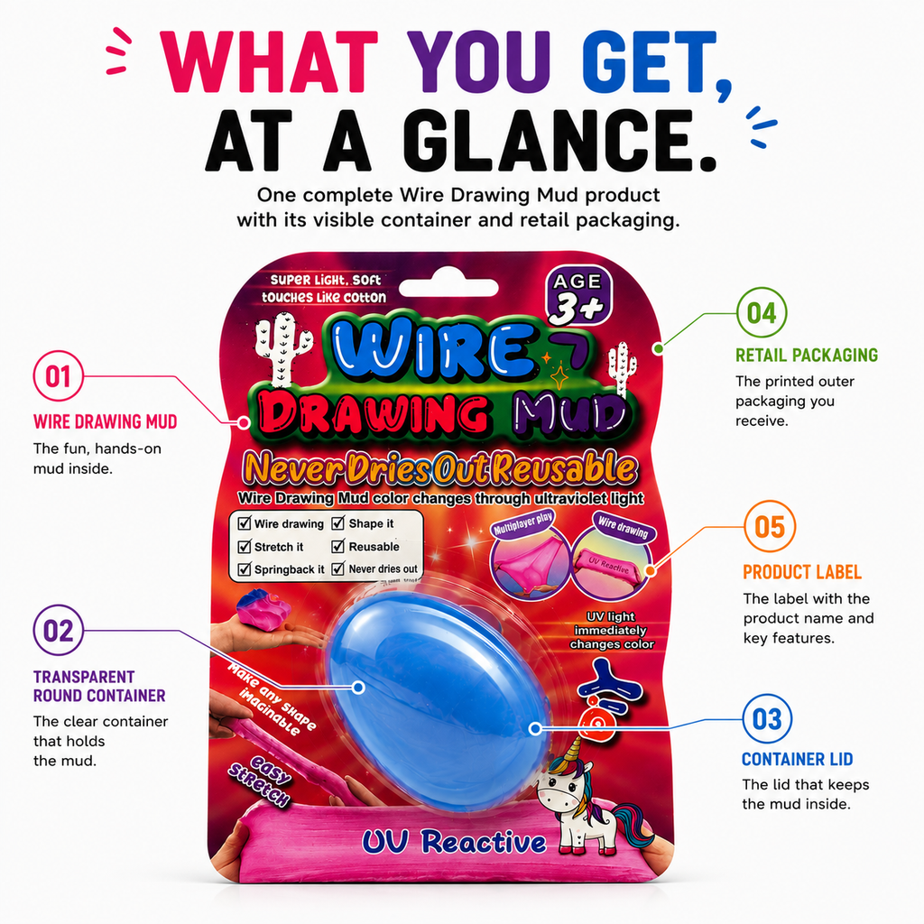 Wire Drawing Mud for Kids – Stretch, Shape, Draw & Create | Reusable Sensory Play Toy