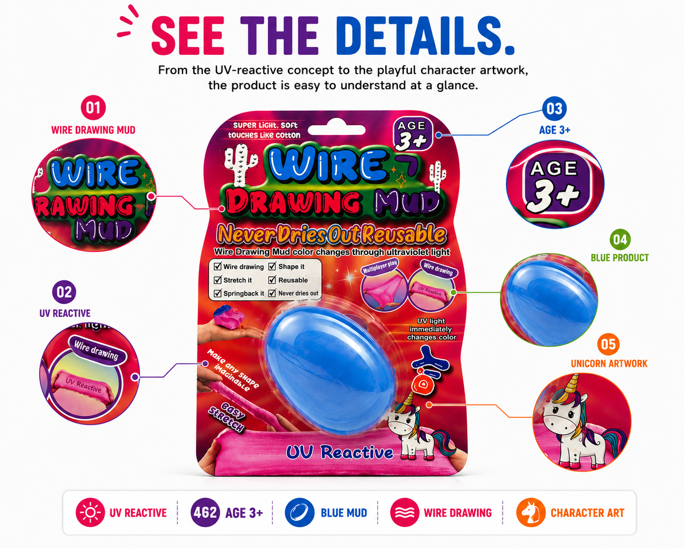 Wire Drawing Mud for Kids – Stretch, Shape, Draw & Create | Reusable Sensory Play Toy