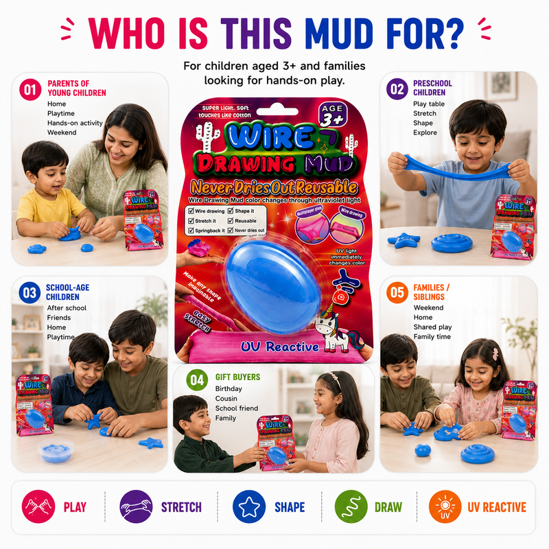Wire Drawing Mud for Kids – Stretch, Shape, Draw & Create | Reusable Sensory Play Toy