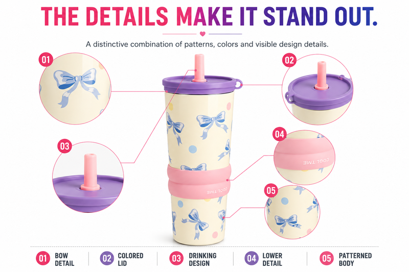 Cute Bow Design Tumbler – Stylish Everyday Drinking Cup | Drink On the Go