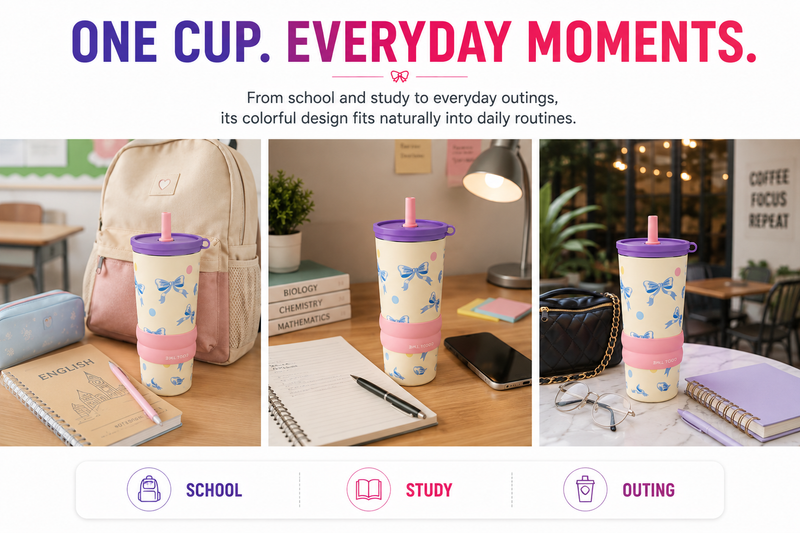 Cute Bow Design Tumbler – Stylish Everyday Drinking Cup | Drink On the Go