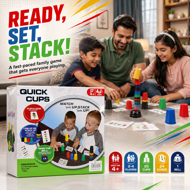 Speed Stacking Cups Game for Kids & Family – Match, Stack & Race