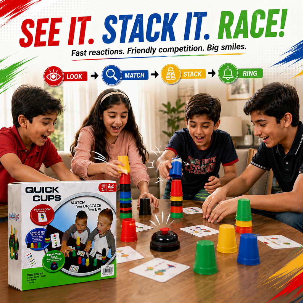 Speed Stacking Cups Game for Kids & Family – Match, Stack & Race
