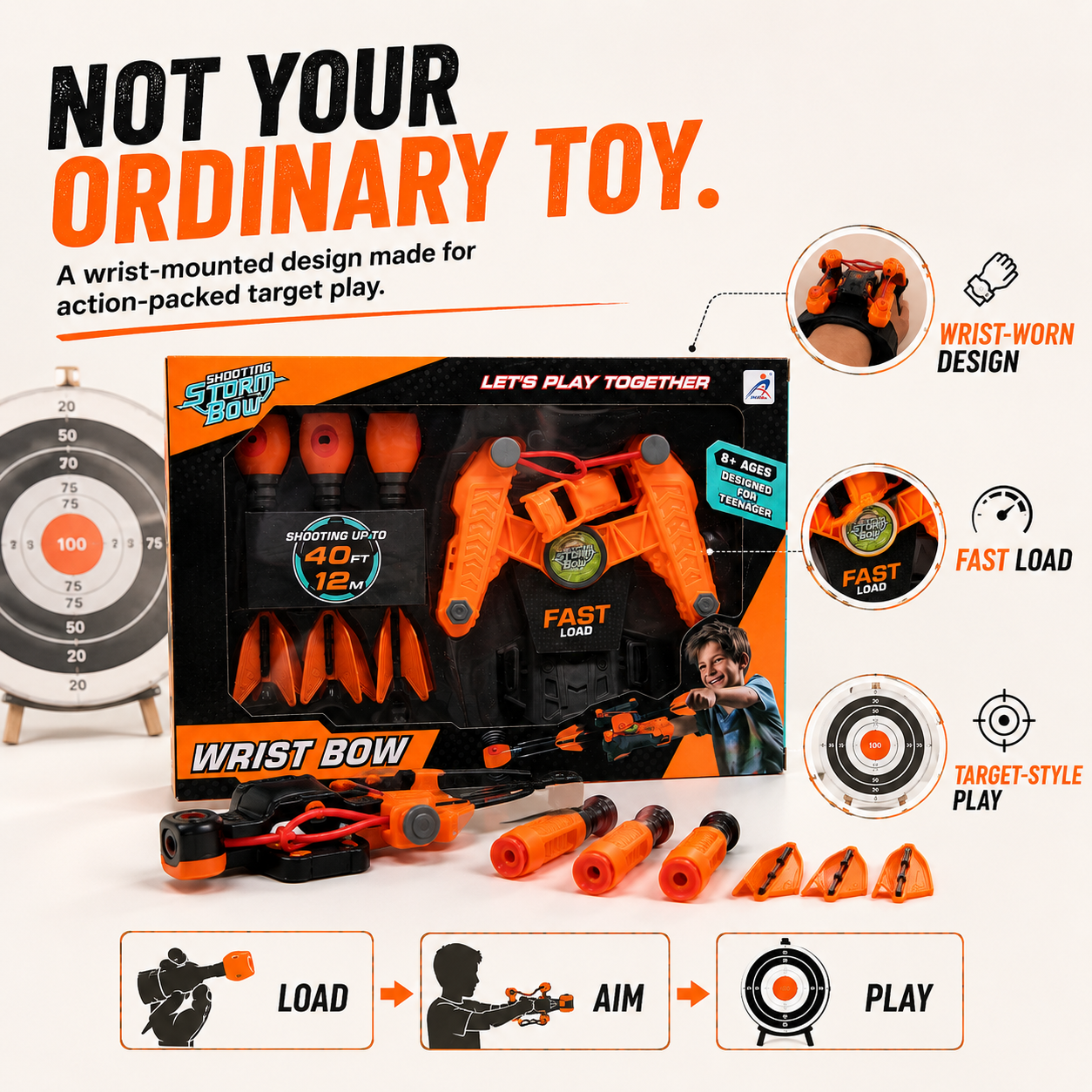 Wrist Bow Shooting Toy for Kids – Fast-Load Target Fun