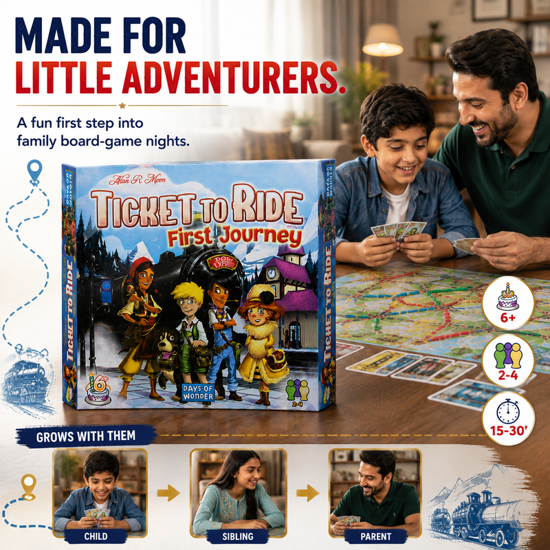 Ticket to Ride: First Journey – Fun Family Board Game for Kids