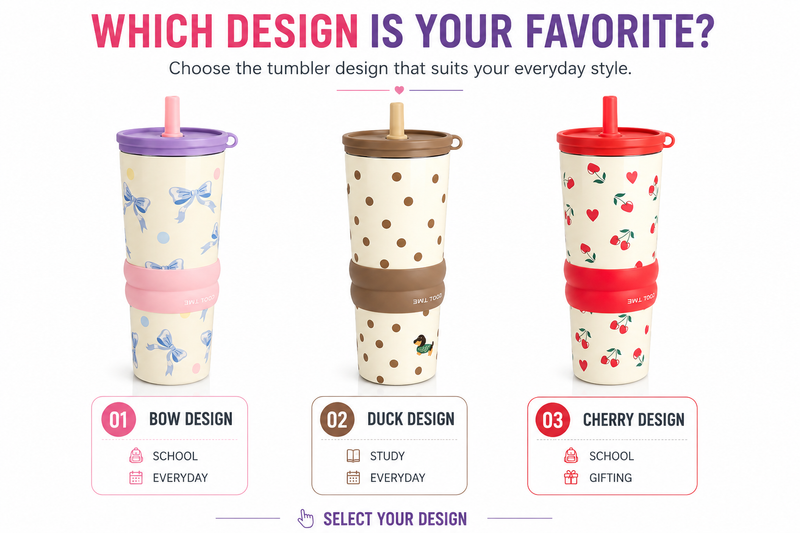 Cute Bow Design Tumbler – Stylish Everyday Drinking Cup | Drink On the Go