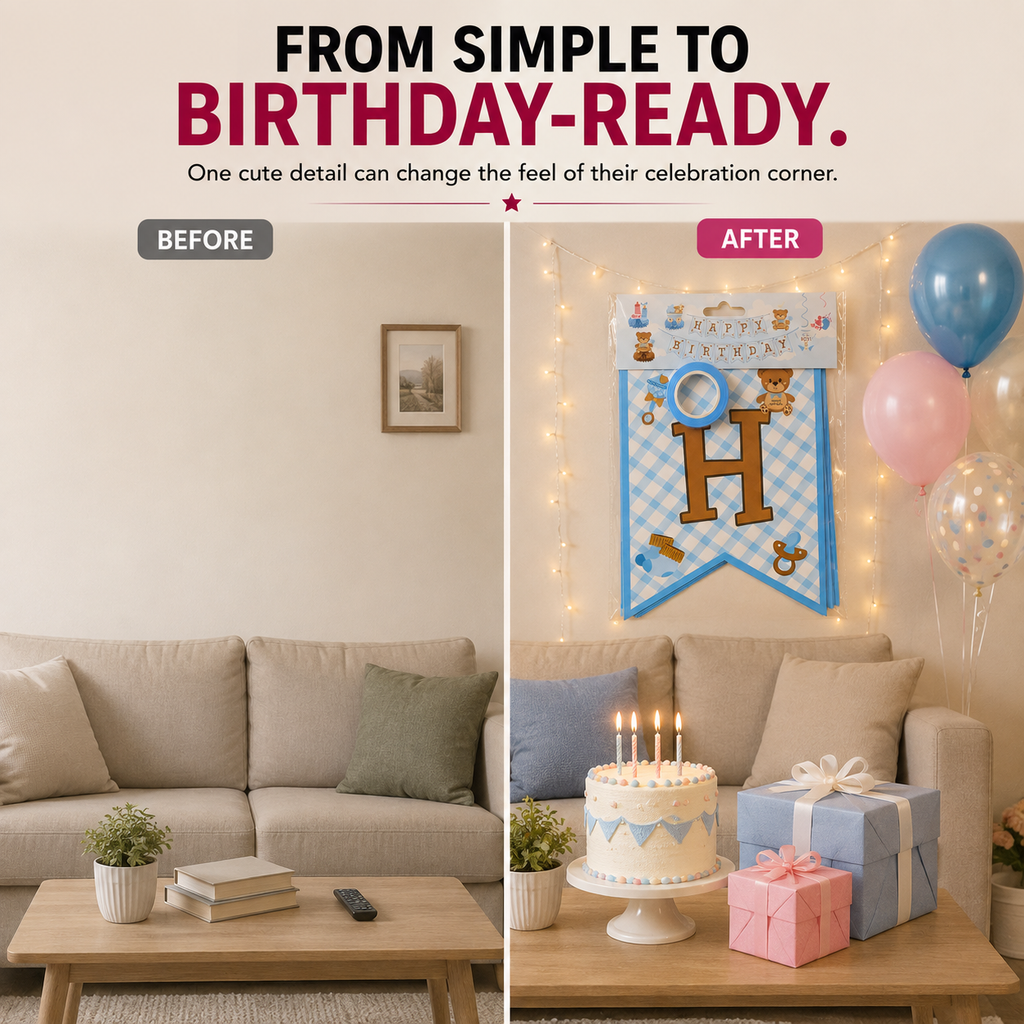 Happy Birthday Banner – Choose Blue or Pink for Their Special Day