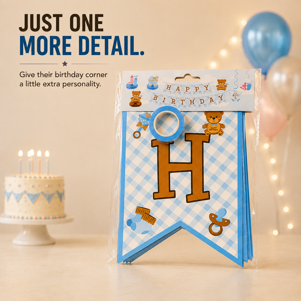 Happy Birthday Banner – Choose Blue or Pink for Their Special Day