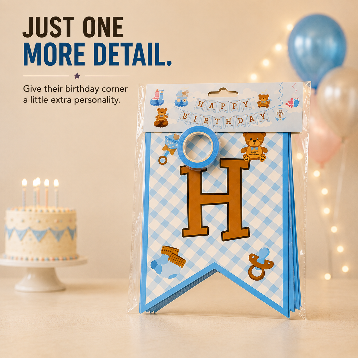 Happy Birthday Banner – Choose Blue or Pink for Their Special Day