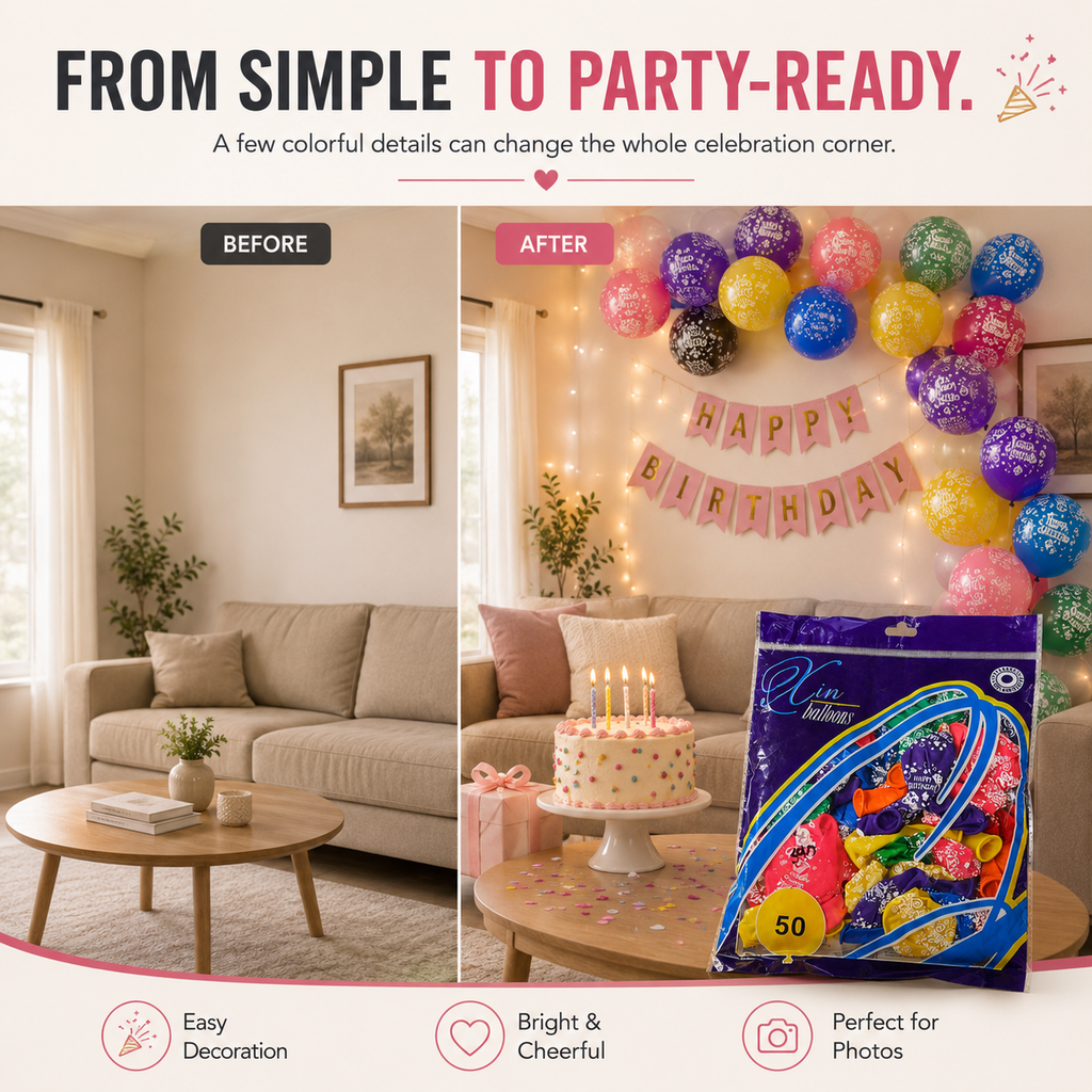 Make Their Birthday Special – 50 Colorful Birthday Balloons