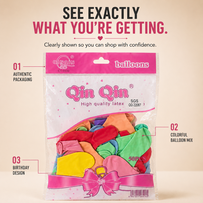 50PCS Party Balloons – Add a Colorful Touch to Their Big Day