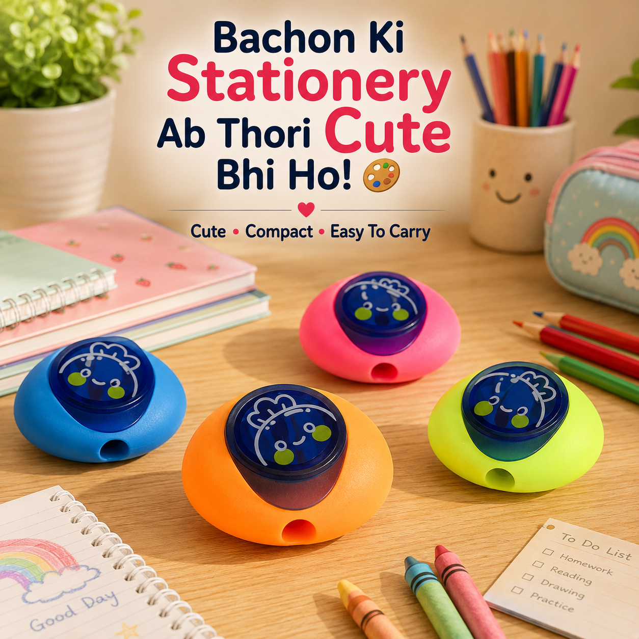 Cute Kids Stationery – Colorful shopner