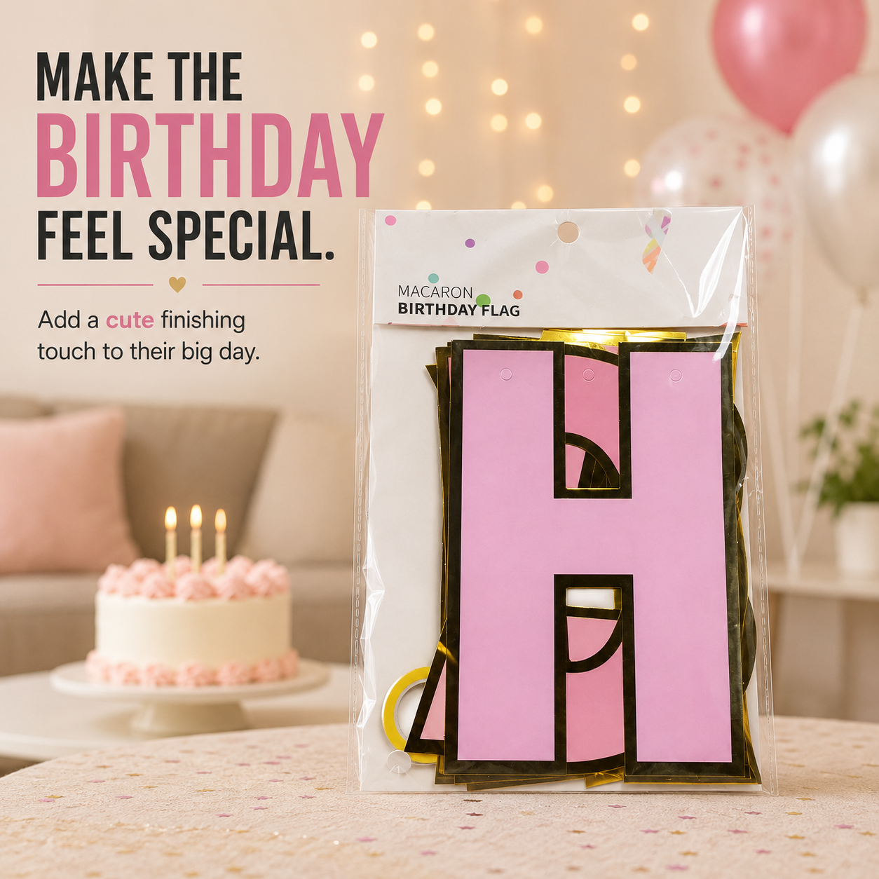 Happy Birthday Party Flag – A Cute Touch for Any Celebration