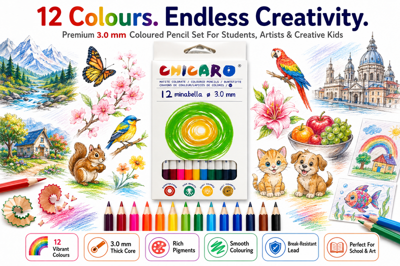 chicaro 12 colours pencils 3.0mm