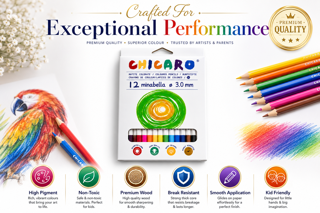 chicaro 12 colours pencils 3.0mm