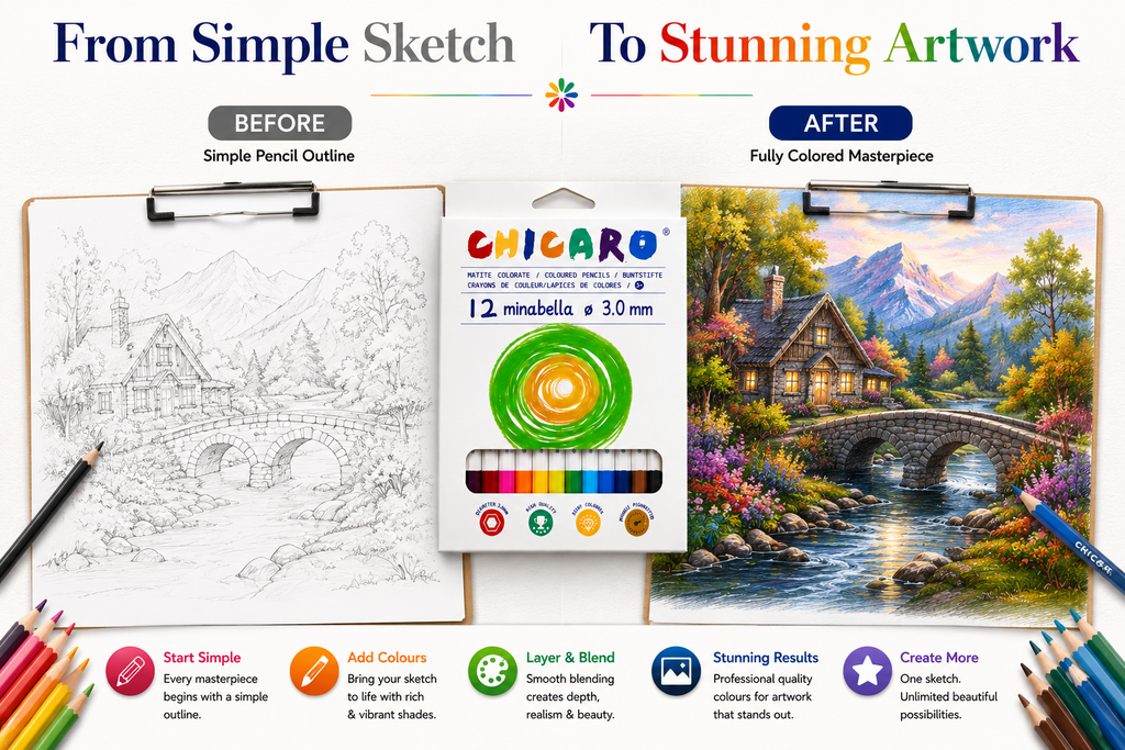 chicaro 12 colours pencils 3.0mm