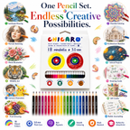 18-Piece ChicaRo Colour Pencil Set for Kids, Bright & Highly Pigmented Colouring Pencils with 3.0mm Thick Leads