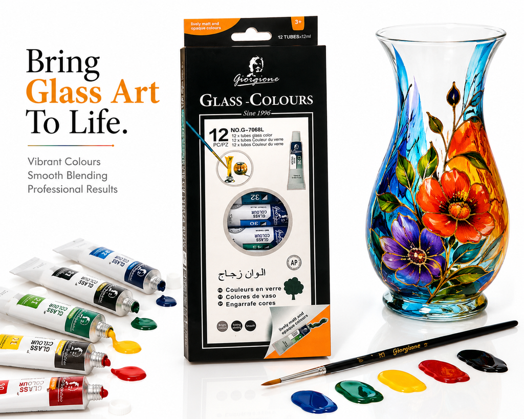 Giorgione 12 Colours Endless Creativity Premium Glass Colours for Creative Art & DIY Projects