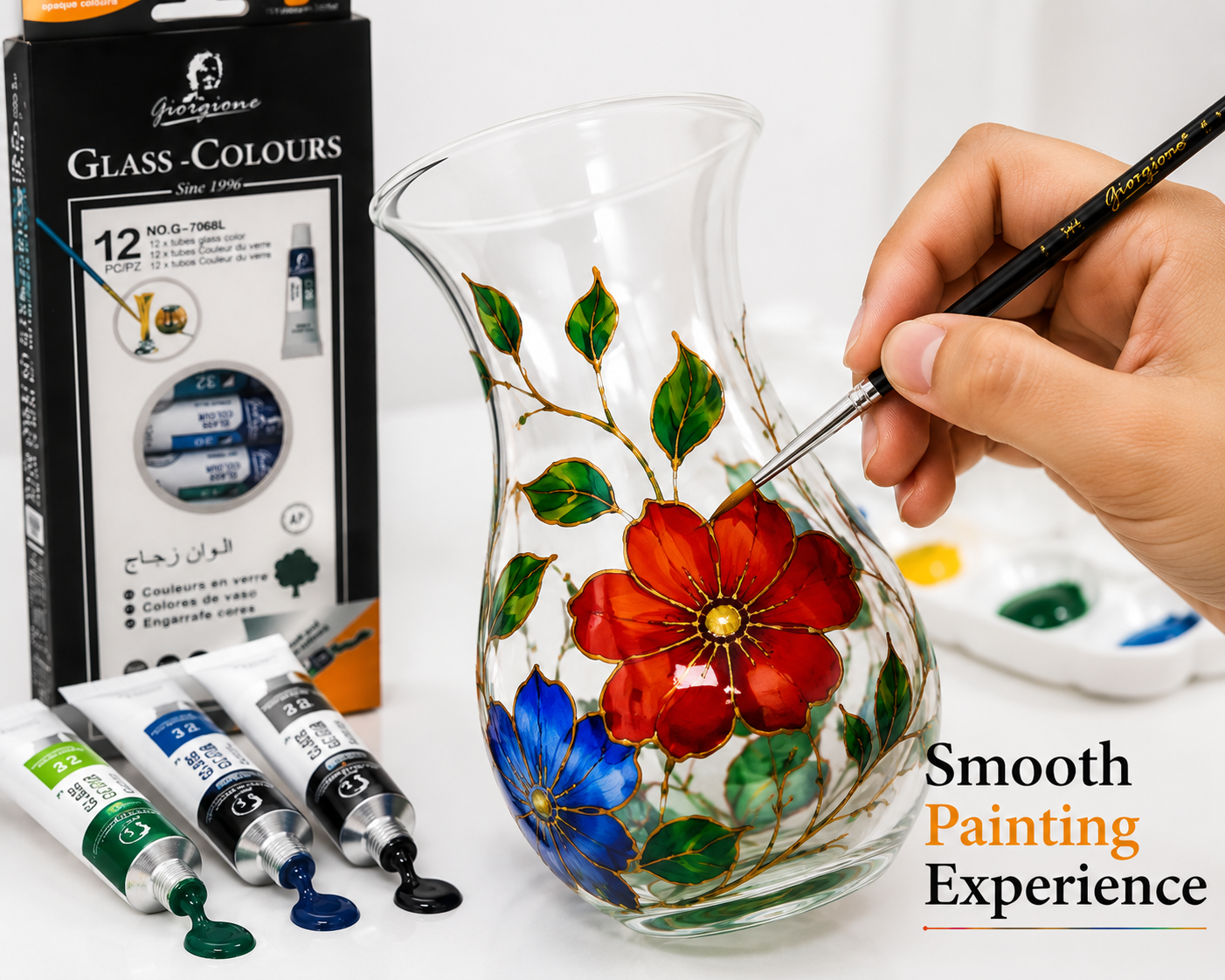 Giorgione 12 Colours Endless Creativity Premium Glass Colours for Creative Art & DIY Projects