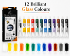 Giorgione 12 Colours Endless Creativity Premium Glass Colours for Creative Art & DIY Projects