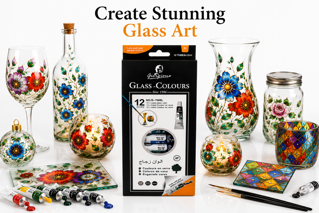 Giorgione 12 Colours Endless Creativity Premium Glass Colours for Creative Art & DIY Projects