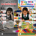 ChicaRo 12-Colour Pencils – Vibrant Colouring Set for Kids, Students, Drawing & Creative Projects