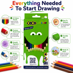 Zibi 12-Colour Pencils – Bright Coloured Pencil Set for Kids, School, Drawing & Creative Activities