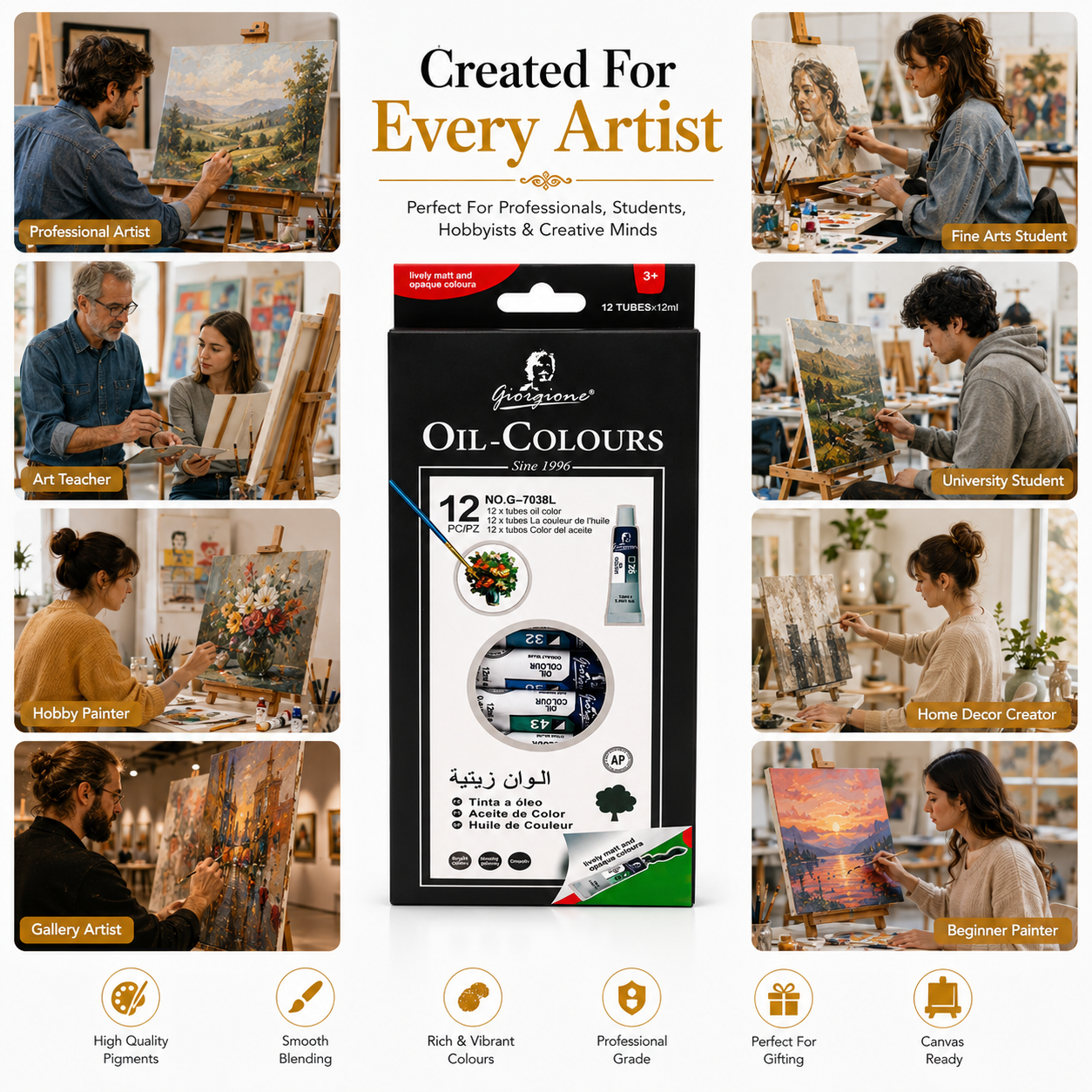 Giorgione unleash Your Creativity with Bright, Long-Lasting oil  Colours