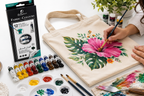 12-Color Fabric Paint Set with 12ml Tubes, Textile & Cloth Painting Colours for DIY Crafts, T-Shirt & Fabric Decoration, Bright Matte Colours with Smooth Finish